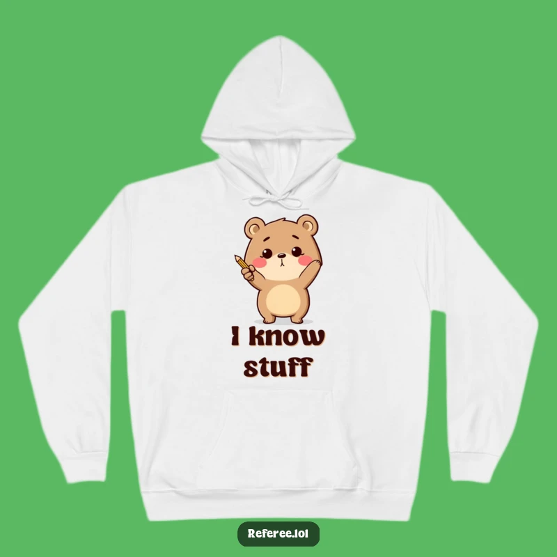 Cozy Funny Bear Pencil Hoodie: Stay Warm and Focused!