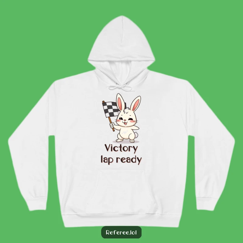 Funny Bunny Race Flag Hoodie - Warm & Witty Fan Gear