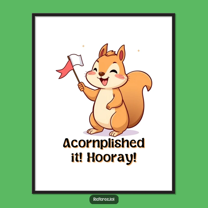 Free Printable Squirrel Art: Victory Signal - Funny Downloadable Decor Gift!