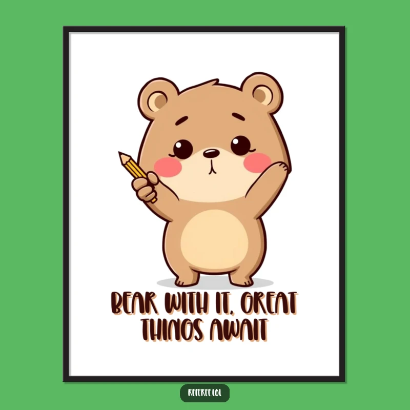 Funny Free Printable Wall Art: Bear's Focused Insight - Humorous Downloadable Decor Gift