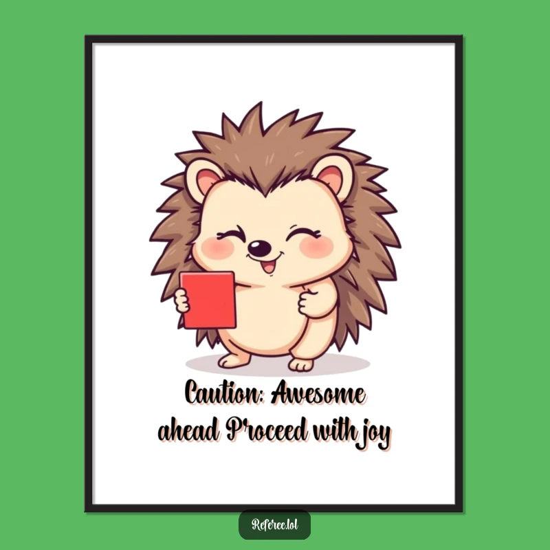 Free Printable Wall Art: Humorous Hedgehog Red Card Wink for Quirky Downloadable Decor