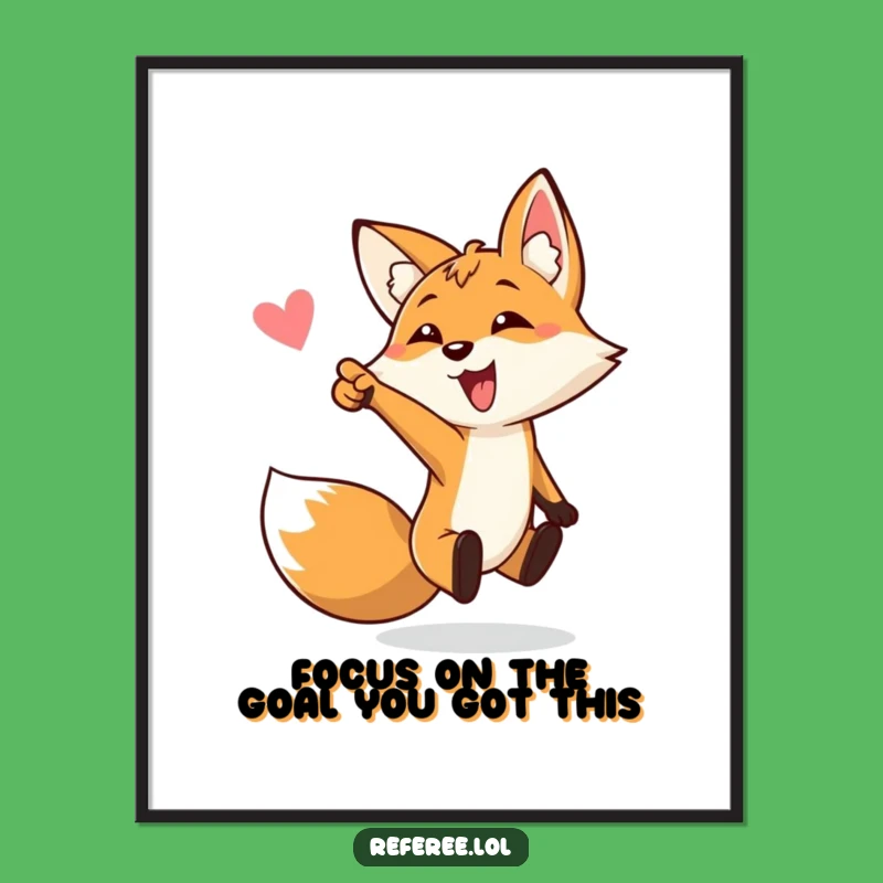 Free Printable Wall Art: Bouncing Fox Goal Pointer for Energetic Downloadable Decor