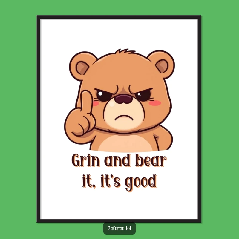 Free Printable Wall Art: Grumpy Bear 'Judgment' for Quirky Home Decor Download