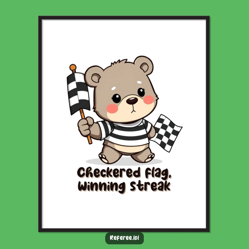 Funny Free Printable Bear Race Wall Art: Determined Downloadable Decor