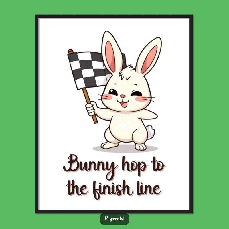 Funny Free Printable Wall Art: Bunny Waving Flag - Cheerful Downloadable Decor