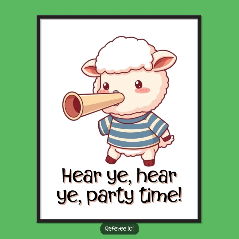 Funny Free Printable Wall Art: Sheep Whistleblower - Humorous Downloadable Decor Gift