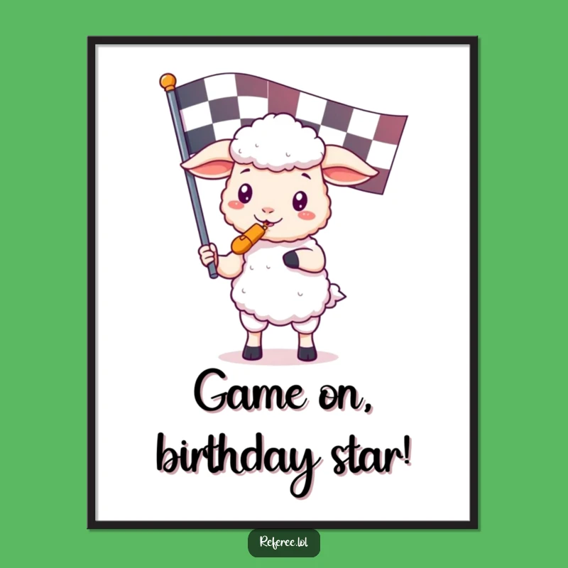 Funny Free Printable Wall Art: Kawaii Sheep Cheering, Whimsical Downloadable Decor