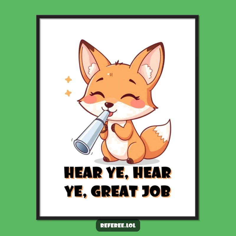 Free Printable Funny Fox Wall Art - Cheerful Whistle Downloadable Art for Home Decor