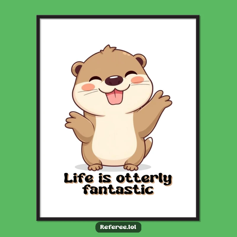 Funny Free Printable Wall Art: Cheerful Otter's Grin for a Playful Vibe