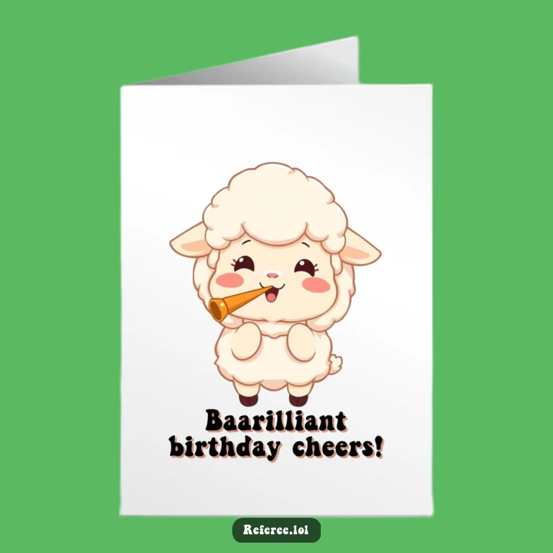 Free Printable Sheep Whistle Birthday Card: Funny Downloadable Gift for Party Starters!