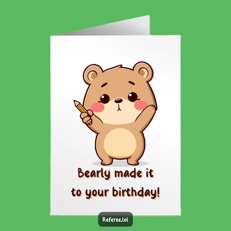 Free Printable Birthday Card: Bear's Focused Wish - Funny Downloadable Gift