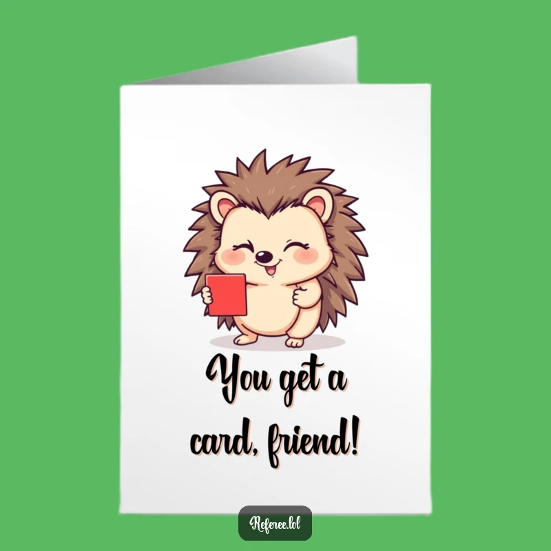 Free Printable Birthday Card: Funny Hedgehog Red Card Wink Design for a Hilarious Downloadable Gift