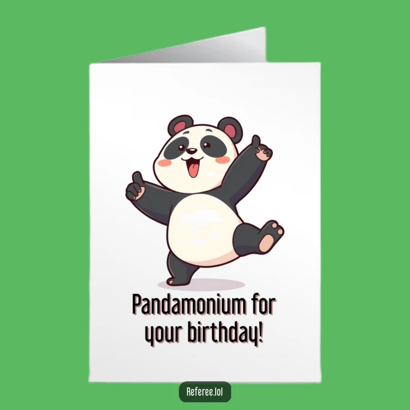 Free Printable Birthday Card: Panda's Point - Funny Humorous Downloadable Gift for a Big Day