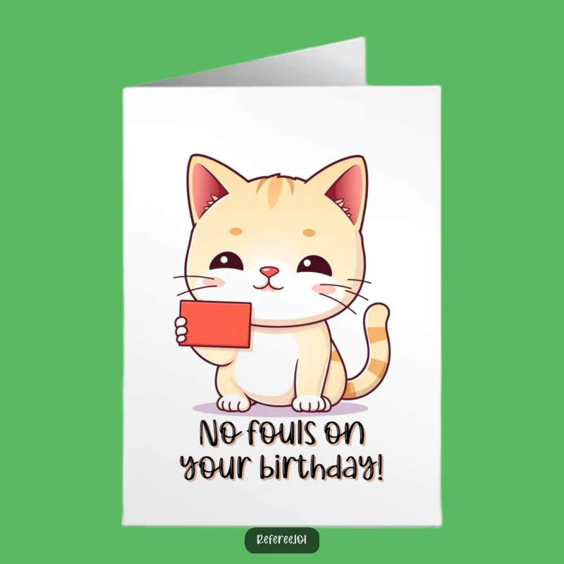 Free Printable Birthday Card: Scolding Cat 'Red Card' for a Funny Downloadable Gift