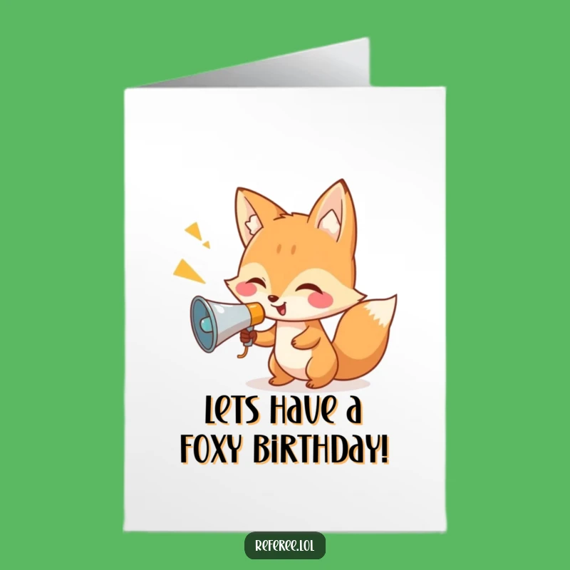 Free Printable Fox Birthday Card - Funny Megaphone Instructions Downloadable Gift