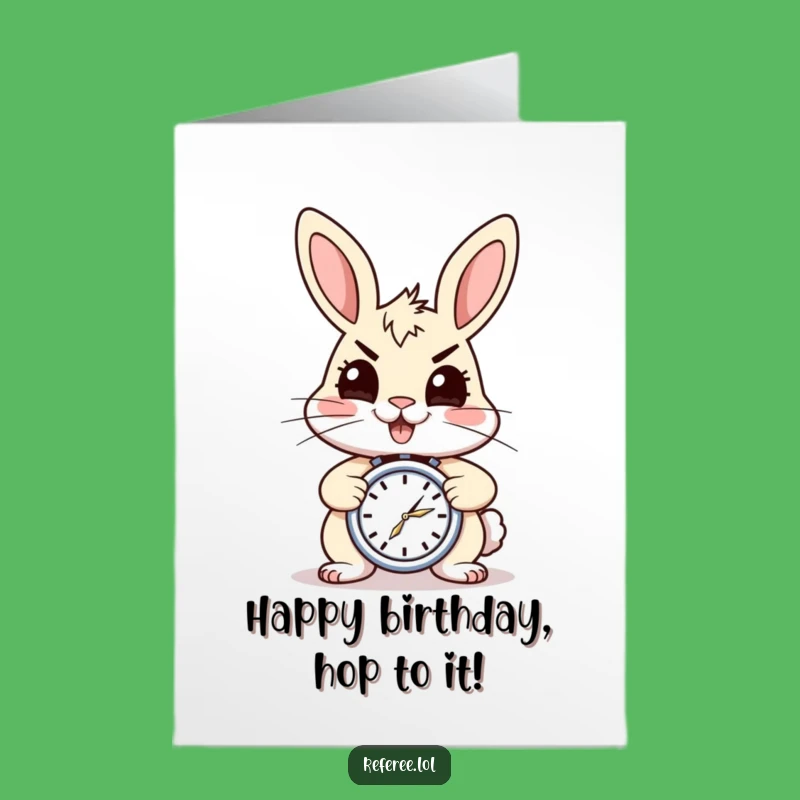 Free Printable Energetic Rabbit Birthday Card - Speedy Downloadable Greeting