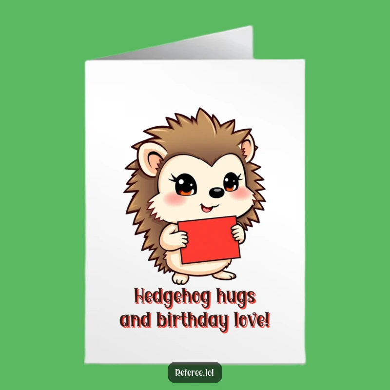 Free Printable Birthday Card: Funny Hedgehog Determination Downloadable Gift for a Hilarious Celebration