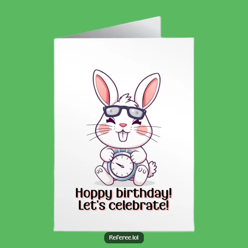 Free Printable Birthday Card: Speedy Rabbit - Funny Downloadable Gift for a Rushed Celebration