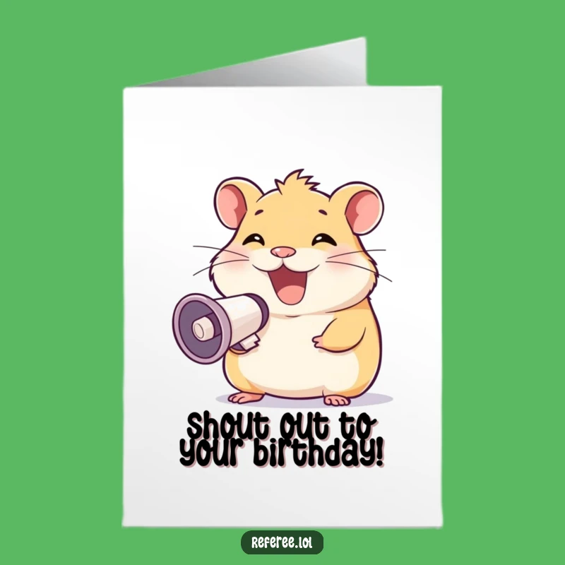 Free Printable Birthday Card: Hamster Megaphone for Loud, Fun Downloadable Wishes