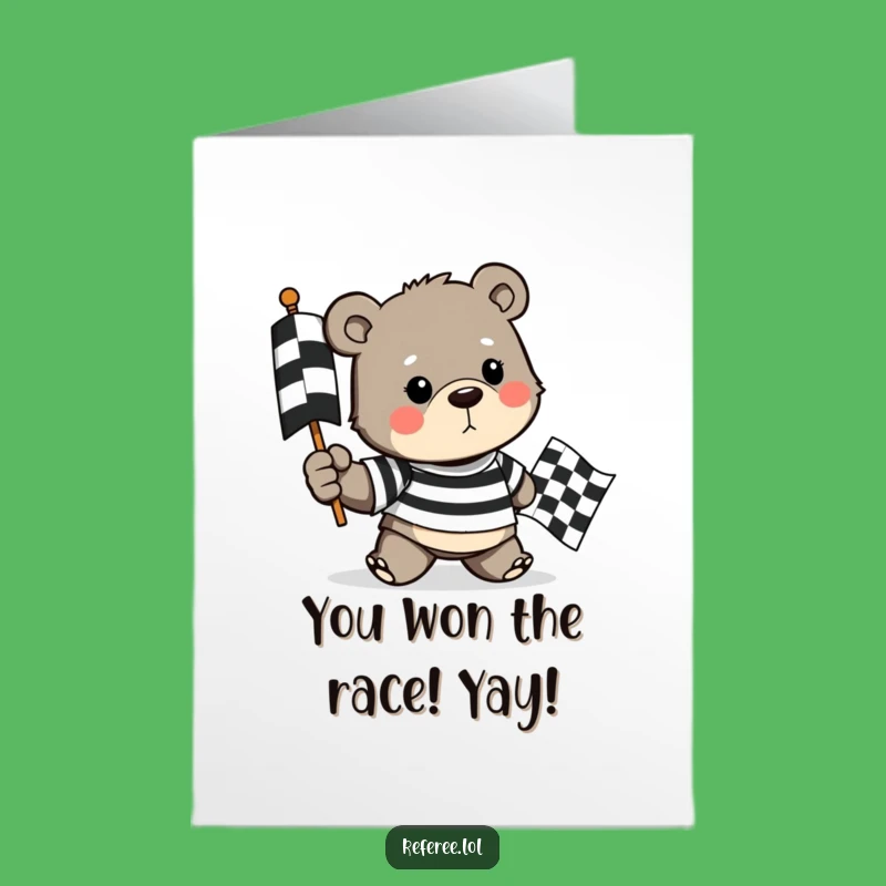Free Printable Bear Congrats Card: Victory Lap, Downloadable Achievement Gift