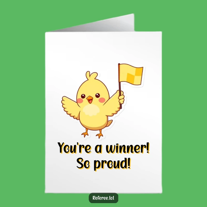 Free Printable Bird Checkered Flag Congrats Card: Humorous Downloadable Gift for Champions!