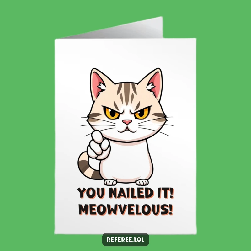 Free Printable Cat Point Congrats Card: Humorous Downloadable Gift for Achievements!
