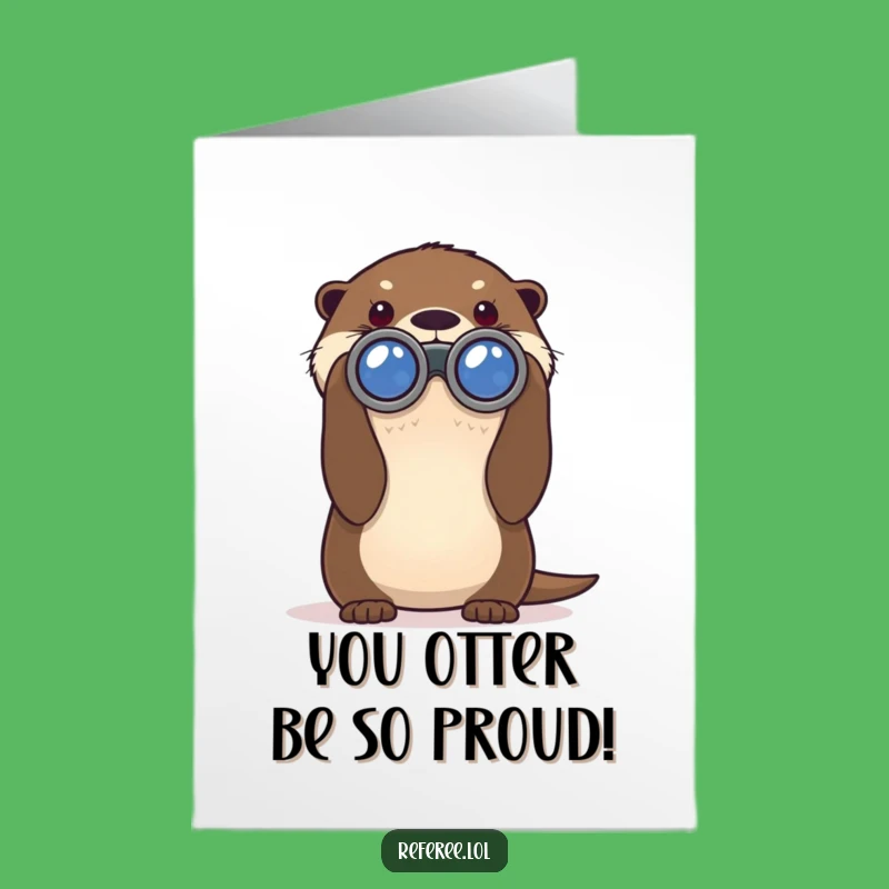 Free Printable Otter Binoculars Congrats Card: Hilarious Downloadable Gift