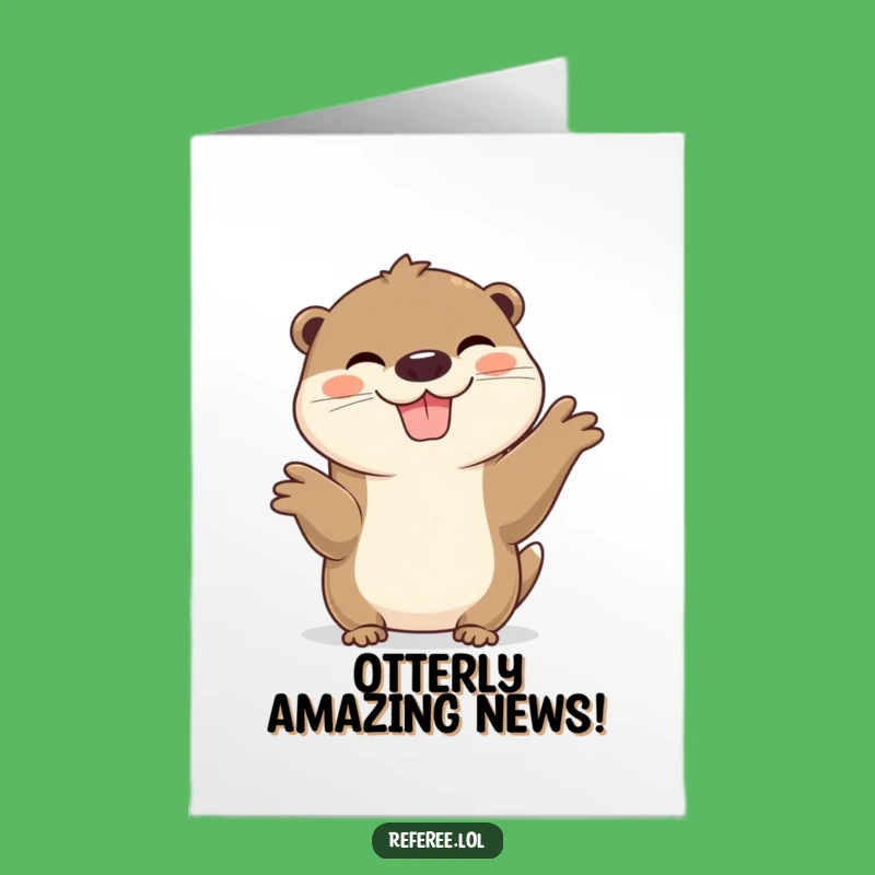 Free Printable Congrats Card: Otter's Playful Grin for Your Big Achievement