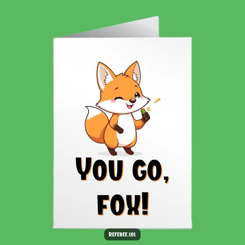 Free Printable Congrats Card: Whistleblower Fox, Funny Achievement, Downloadable Gift!