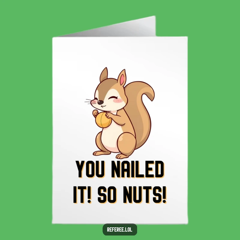 Free Printable Congrats Card: Squirrel's Impressive Ball Balance for Celebrating Success