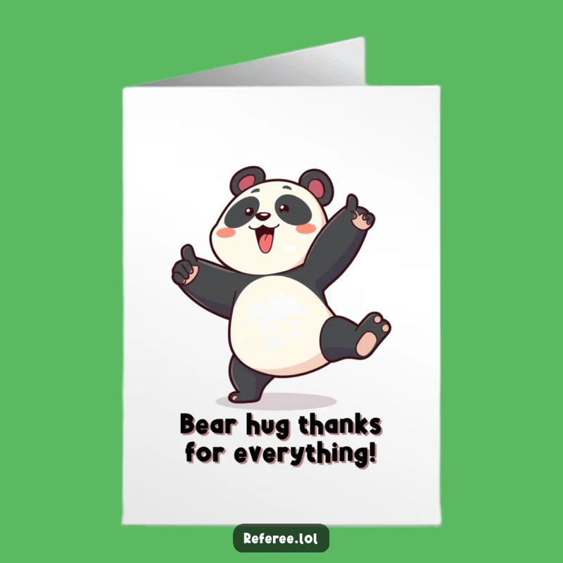 Free Printable Thank You Card: Panda's Point - Express Thanks with Funny Downloadable Art
