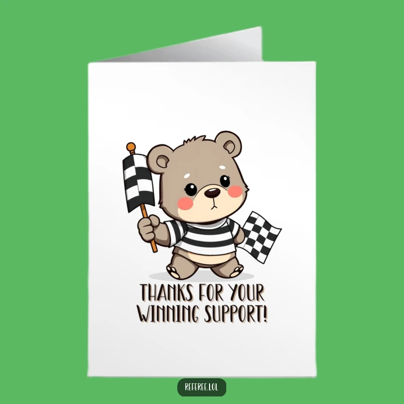 Free Printable Bear Thank You Card: Race to Gratitude, Downloadable Message