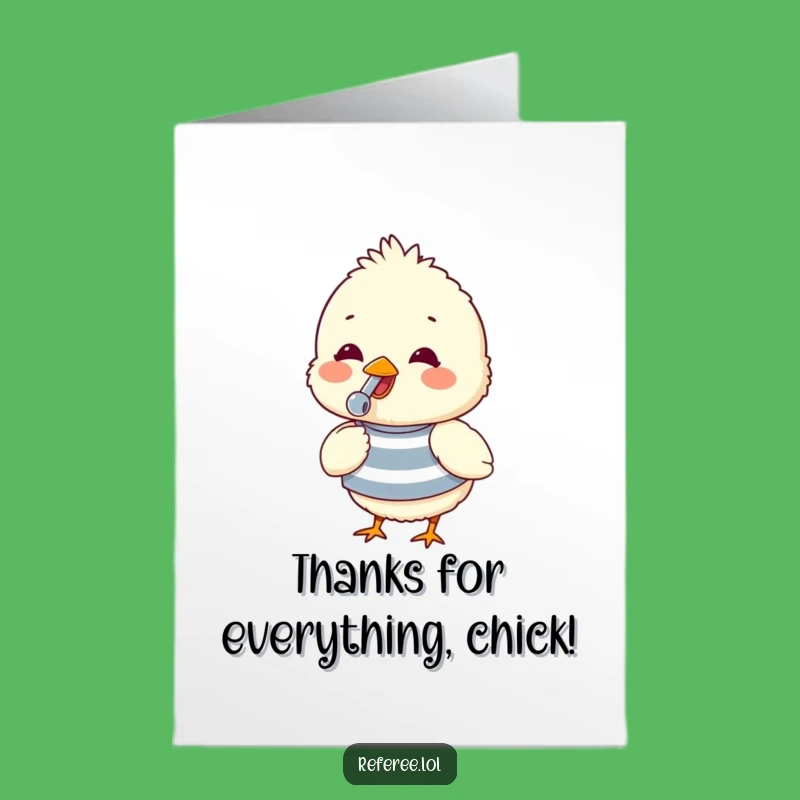 Free Printable Chick Thank You Card: Whistleblower Gratitude, Downloadable Message