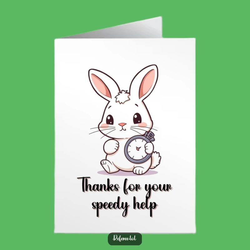 Free Printable Funny Bunny Thank You Card - Stopwatch Gratitude Downloadable Gift