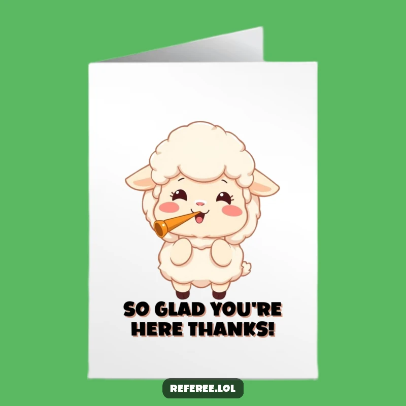 Free Printable Sheep Whistle Thank You Card: Funny Downloadable Gift of Gratitude!