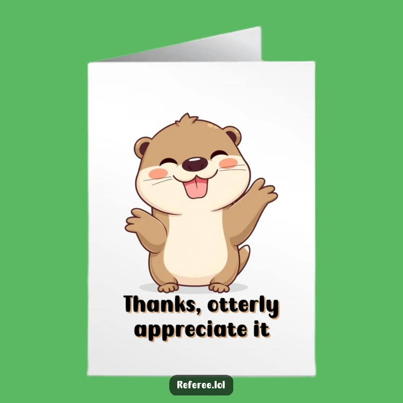 Free Printable Thank You Card: Playful Otter Grin to Show Your Appreciation
