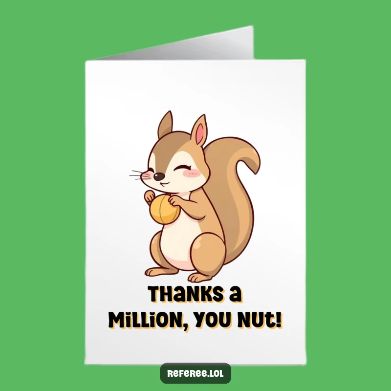 Free Printable Thank You Card: Squirrel's Balancing Act for a Grateful Message