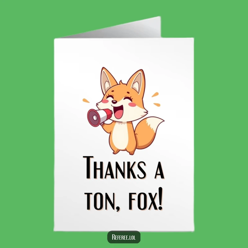 Free Printable Fox Thank You Card: Loud Gratitude, Downloadable Message