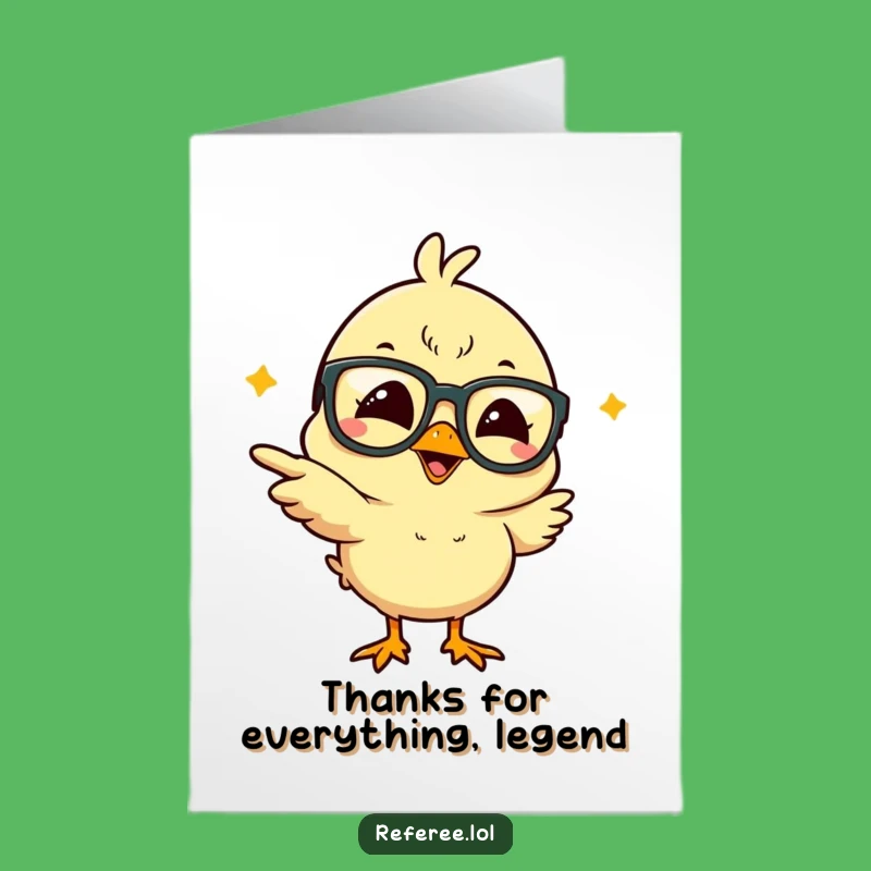 Free Printable Thank You Card: Giggling Chick Glasses Funny Downloadable Gift of Gratitude