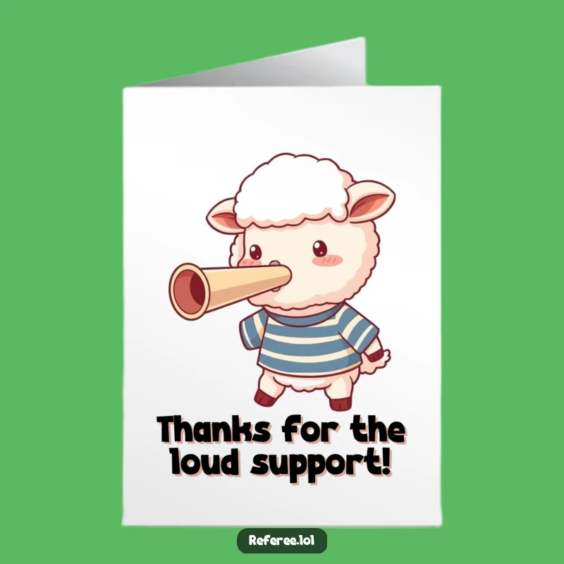 Free Printable Thank You Card: Sheep's Grateful Blow - Humorous Downloadable Gift