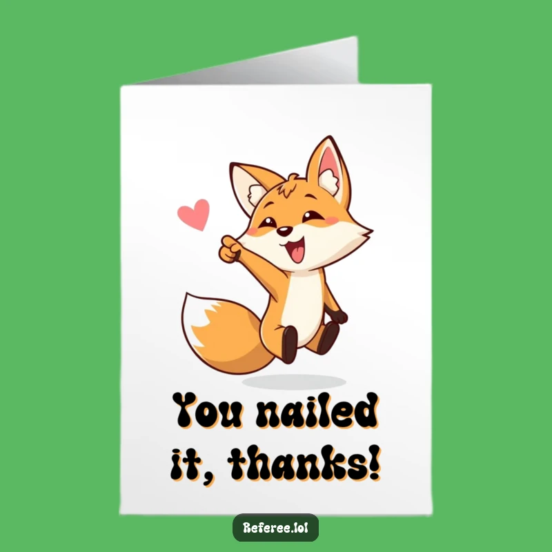 Free Printable Thank You Card: Fox Goal Pointer for a Dynamic Downloadable Gift