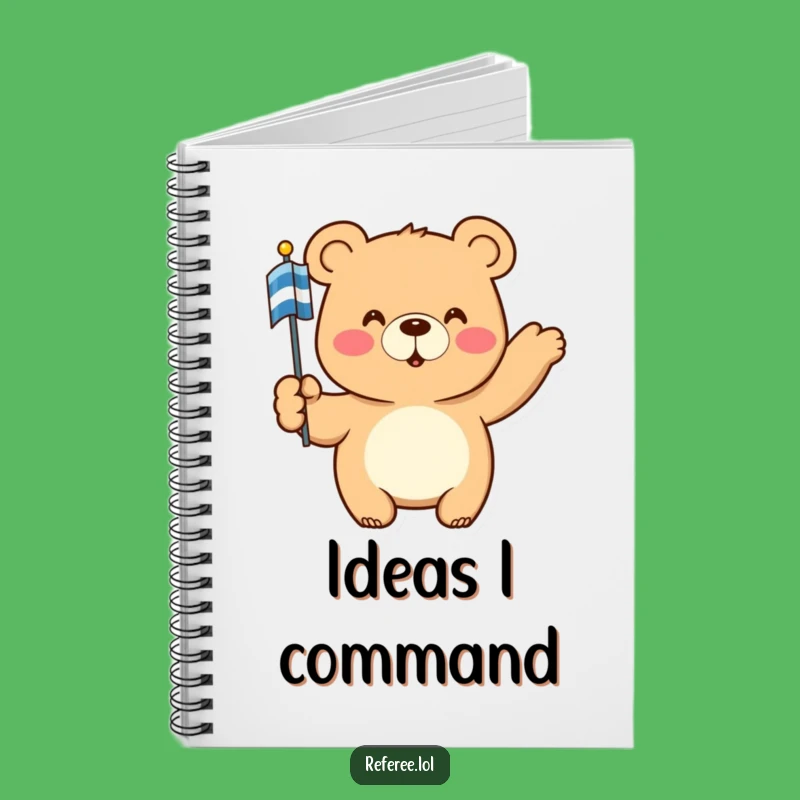 Funny Bear Notebook: Capture Ideas with a Pointing Bear & Flag, Great Gift