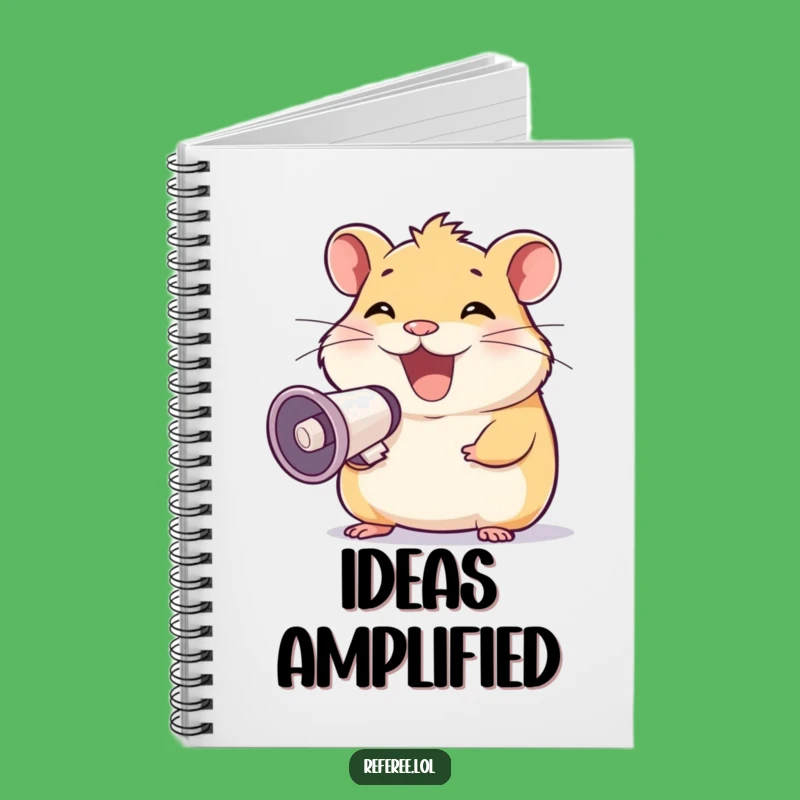 Funny Hamster Megaphone Grin Notebook - Announce Your Ideas Loud and Clear!