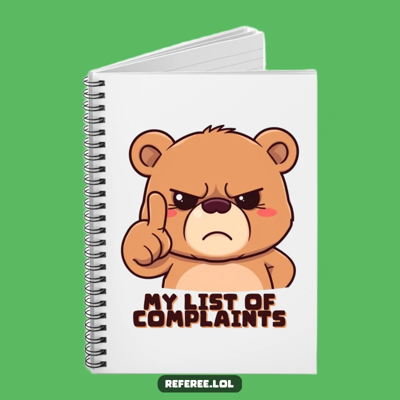 Funny Grumpy Bear Notebook - Jot Down Points with Stern Flair