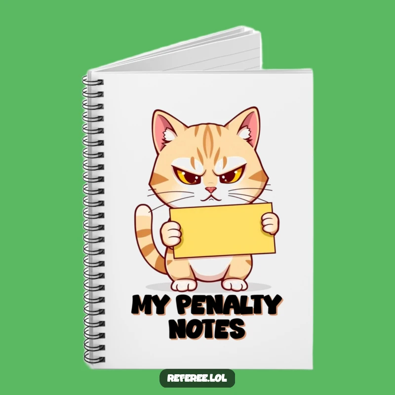 Funny Cat Notebook: Jot Down Notes with a Referee Cat & Yellow Card