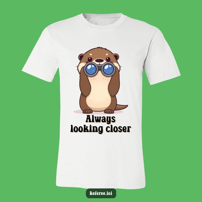Funny Otter Binoculars T-Shirt - Comical Adventure Apparel