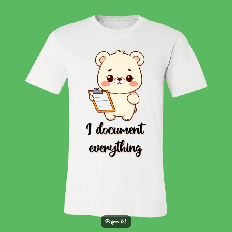 Funny Bear Clipboard T-Shirt: Hilarious Animal Outfit, Great Gift for Comedy Lovers