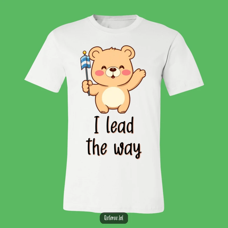 Funny Bear Pointing T-Shirt: A Happy Bear with Flag, Hilarious & Comfy Gift