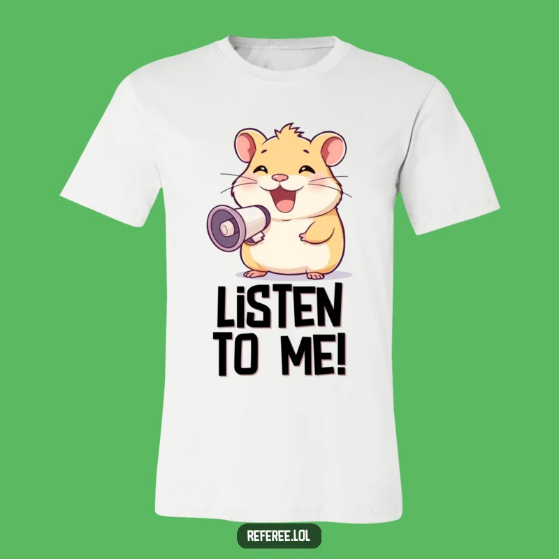 Funny Hamster Megaphone Grin T-Shirt - Boldly Hilarious Tee for the Vocal!