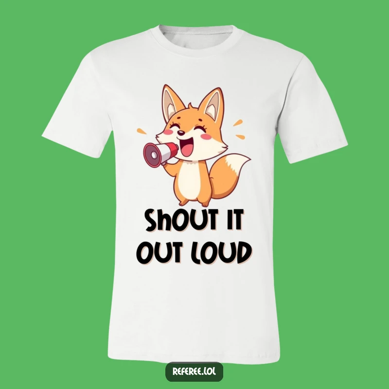 Funny Fox Megaphone T-Shirt: Cheerful Announcer Design, Perfect Gift for Enthusiastic People!